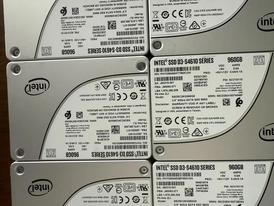 Intel D3-S4610 960GB SATA Enterprise SSD product reference photo