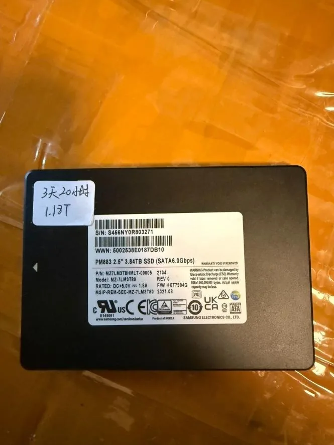 Samsung PM883 3.84TB SATA Enterprise SSD product reference photo