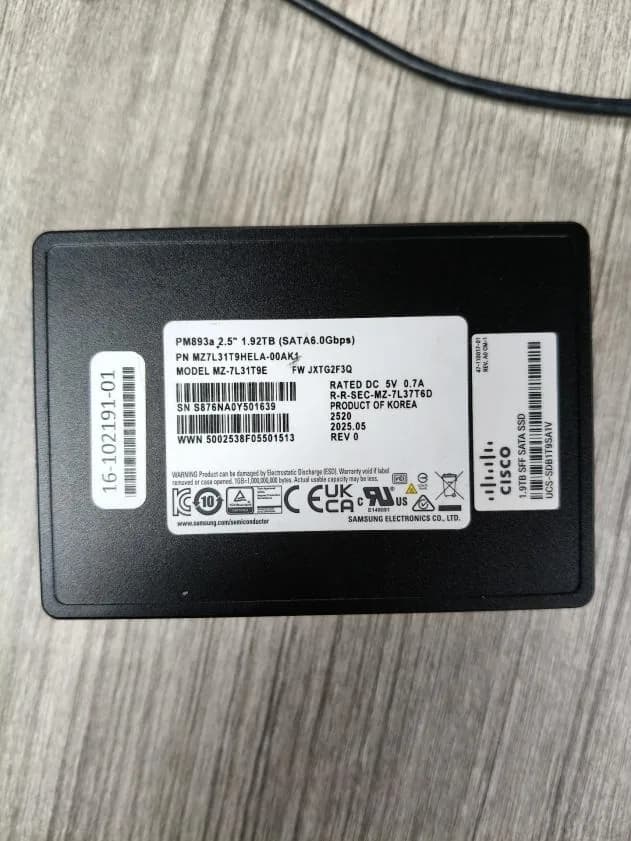 Samsung PM893a 1.92TB SATA Enterprise SSD product reference photo