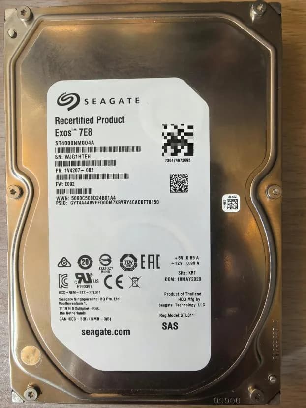 Seagate Exos 7E8 4TB SAS HDD product reference photo