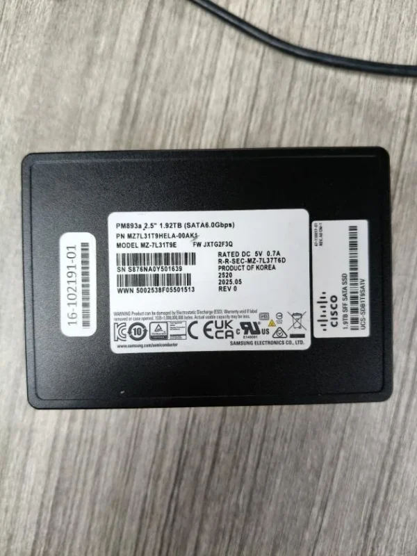 Samsung PM893a 1.92TB SATA Enterprise SSD
