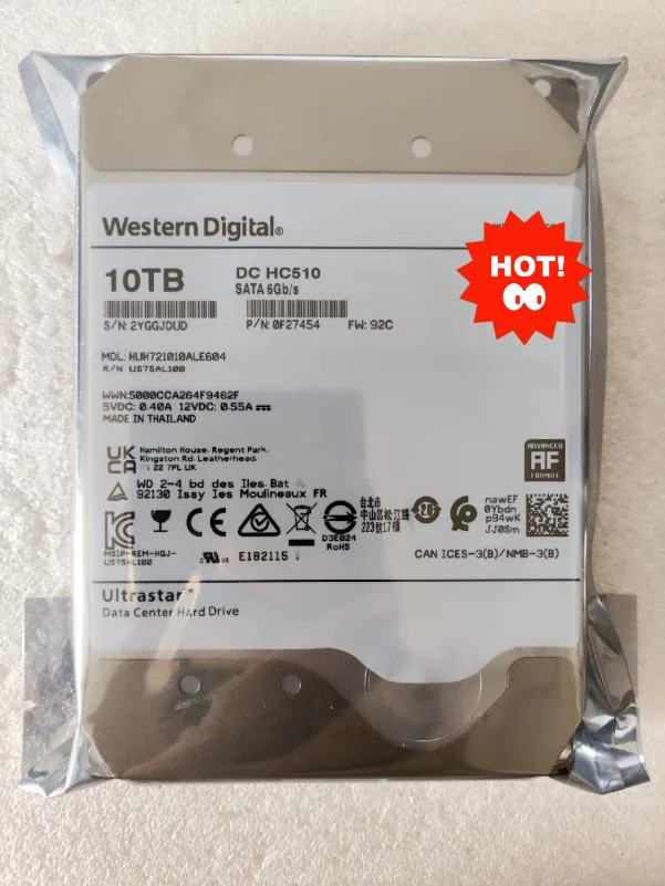 WD Ultrastar DC HC510 10TB SATA HDD