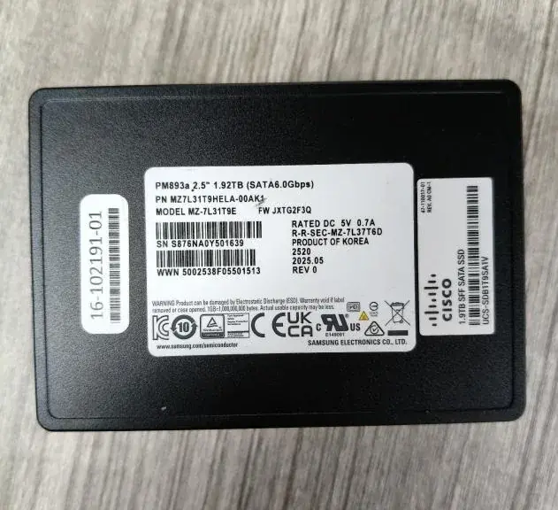 Samsung PM893a 1.92TB SATA Enterprise SSD