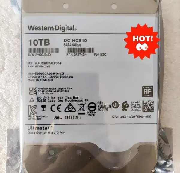 WD Ultrastar DC HC510 10TB SATA HDD